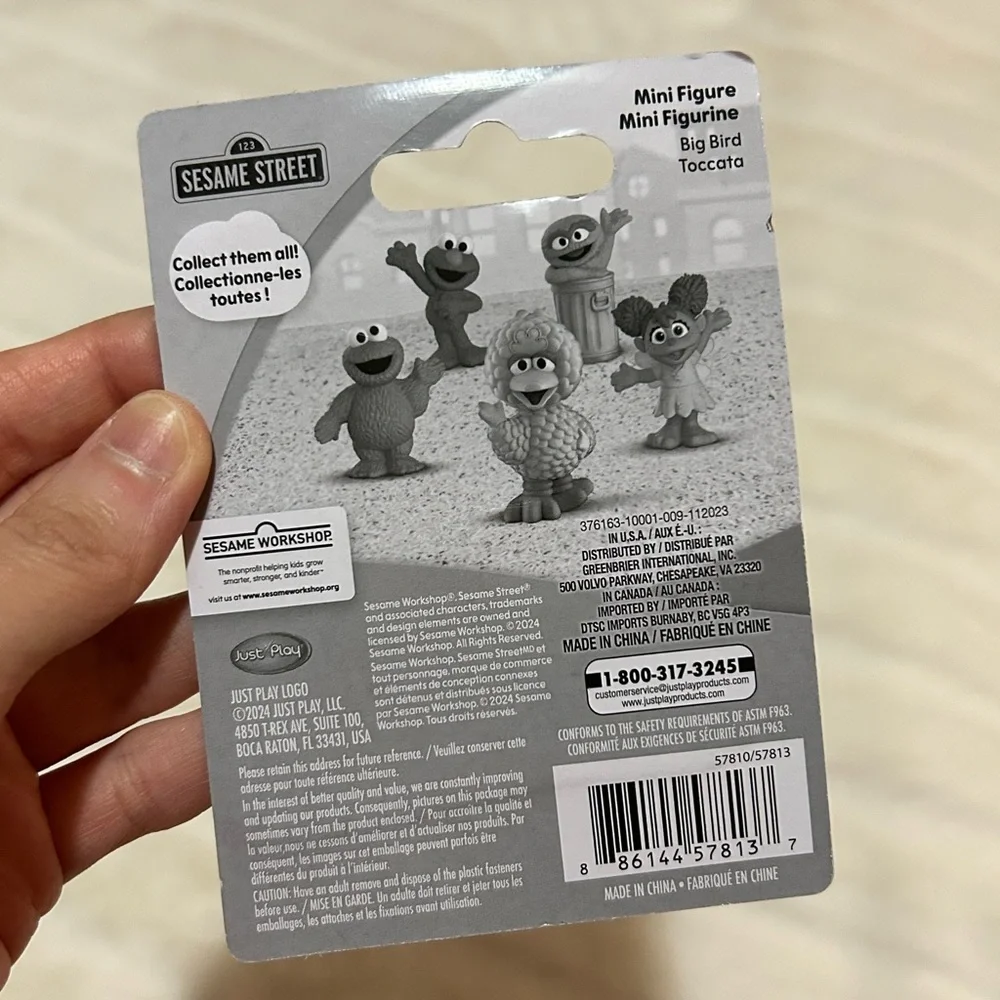 Sesame Street Mini Figure with Bonus Card Set Abby/Big Bird/Elmo 3 PCs